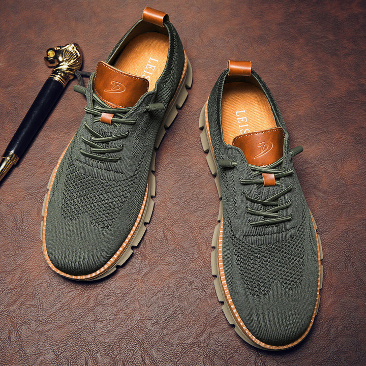 Lightweight Knit Lace Up Walking Shoes