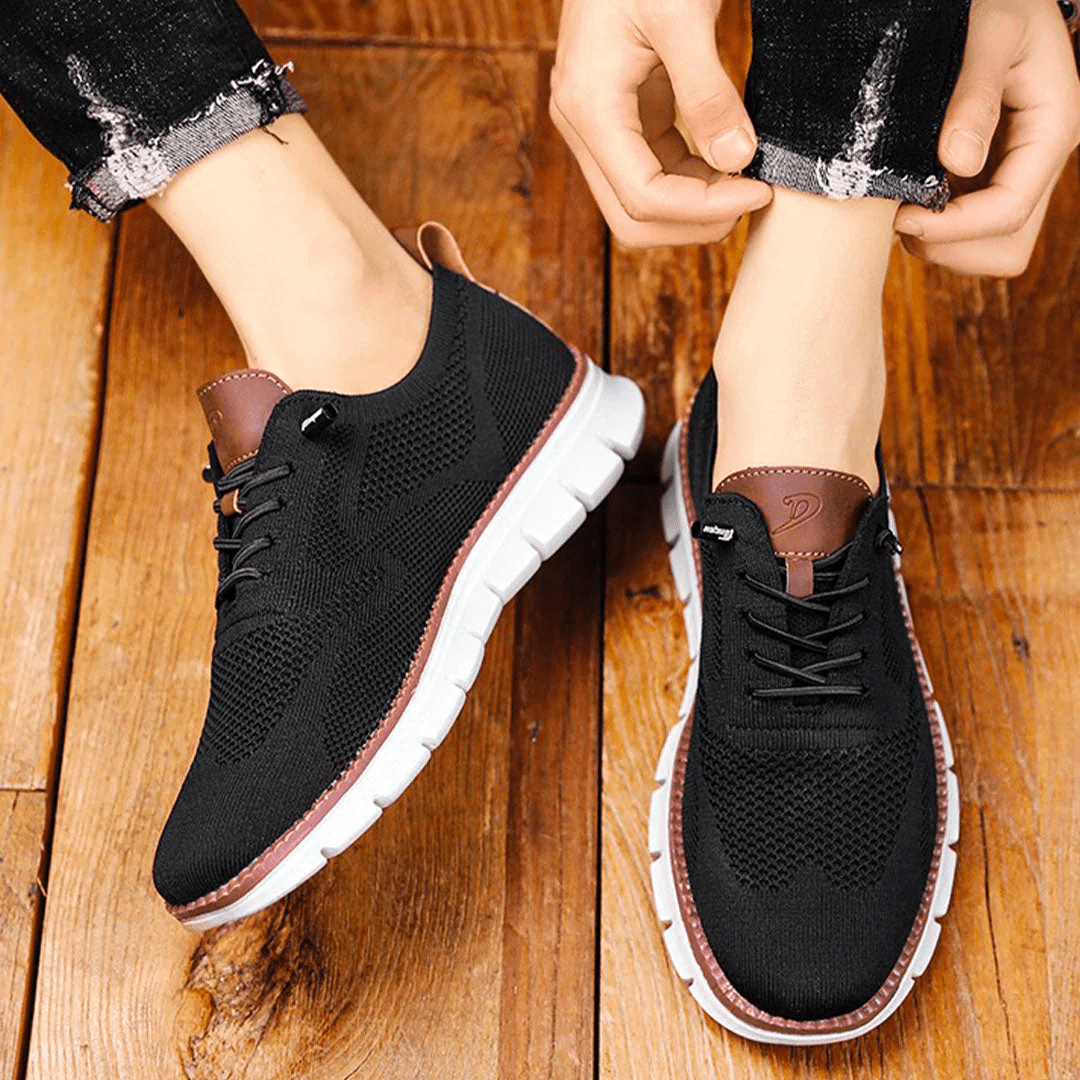 Lightweight Knit Lace Up Walking Shoes