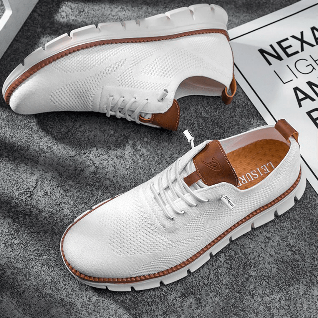 Lightweight Knit Lace Up Walking Shoes
