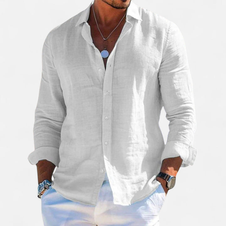 Linen Button Up Long Sleeve Shirt
