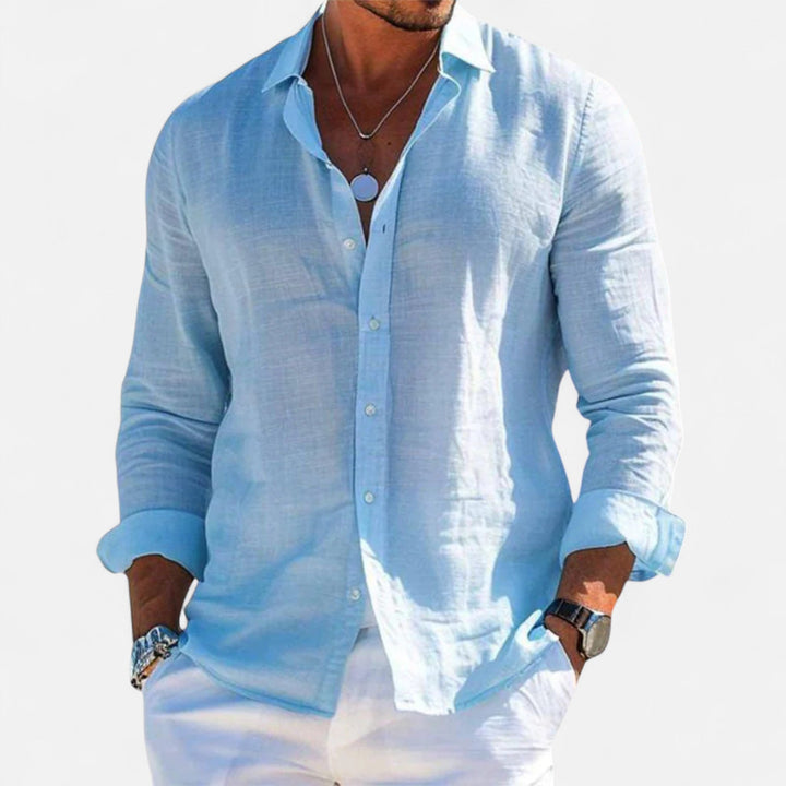 Linen Button Up Long Sleeve Shirt