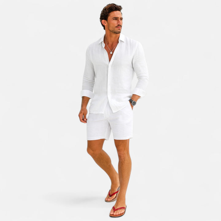 Linen Button Up Long Sleeve Shirt