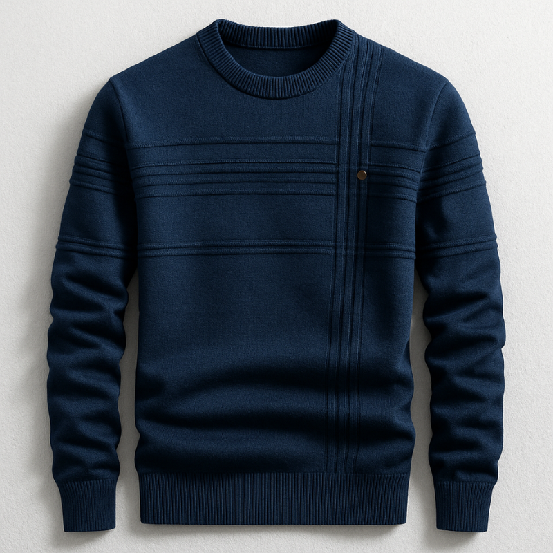 Men's cotton crew neck sweater, front view
