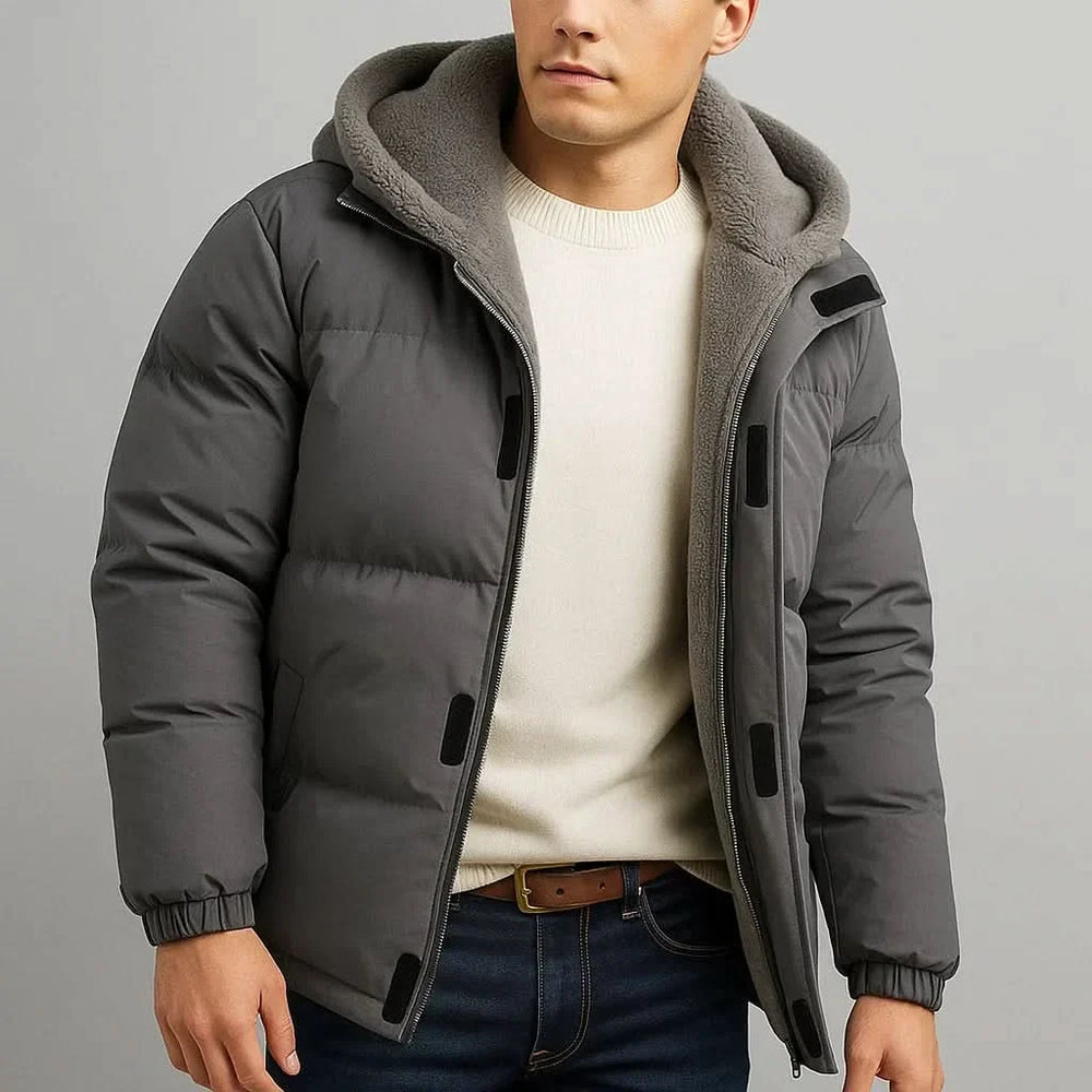 Men's insulated winter jacket in dark grey