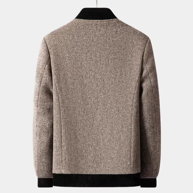 Men's Mongolian wool jacket, side view
