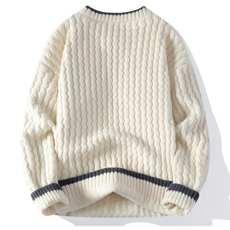 Men's wave knit jumper, close up of wave knit texture
