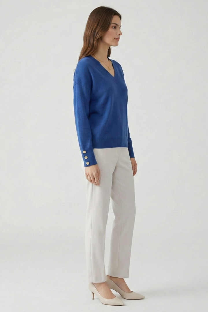 Natalie - V-Neck Dropped Shoulder Jumper