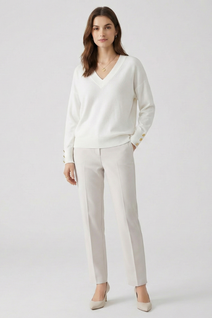 Natalie - V-Neck Dropped Shoulder Jumper