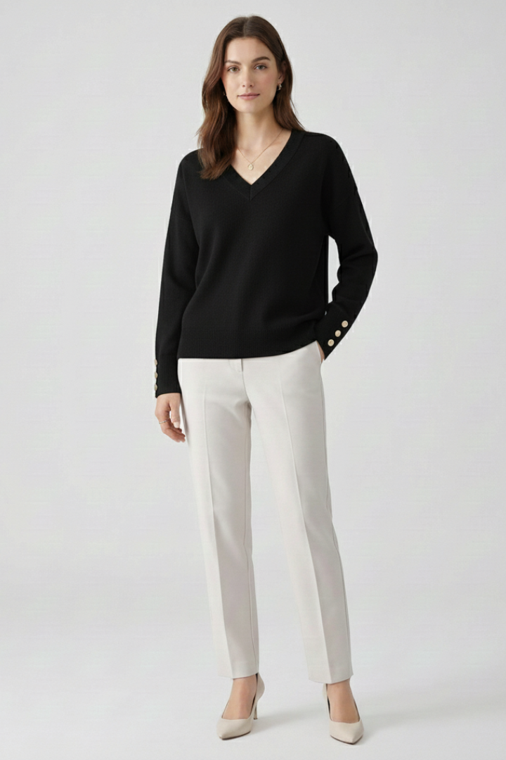 Natalie - V-Neck Dropped Shoulder Jumper