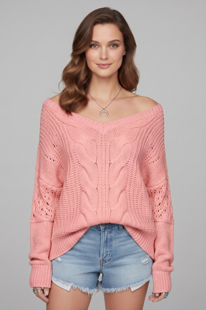 Olivia - Oversized Ribbed Cuff Jumper