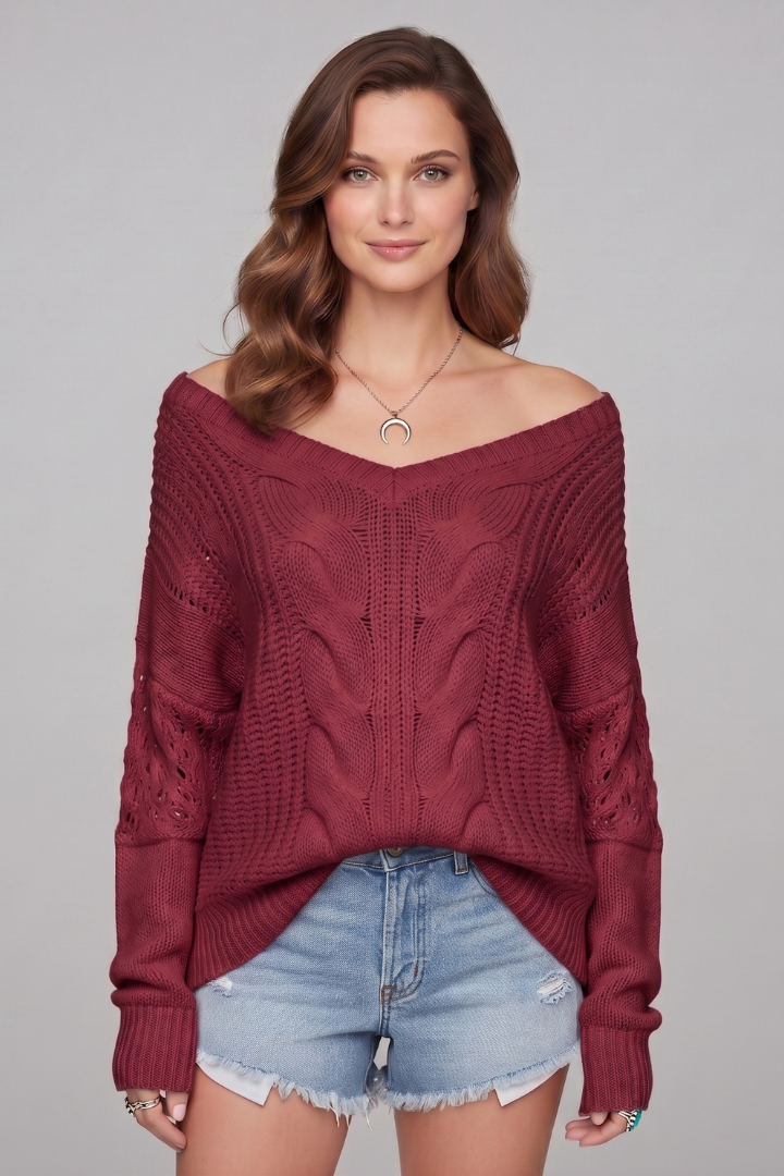 Olivia - Oversized Ribbed Cuff Jumper