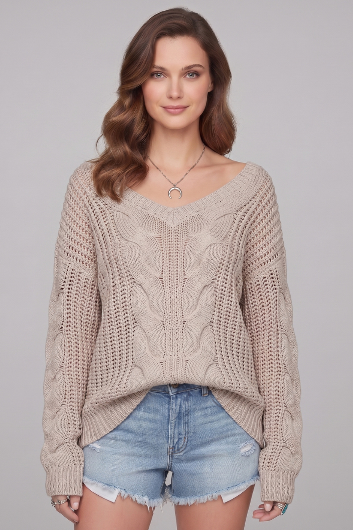 Olivia - Oversized Ribbed Cuff Jumper