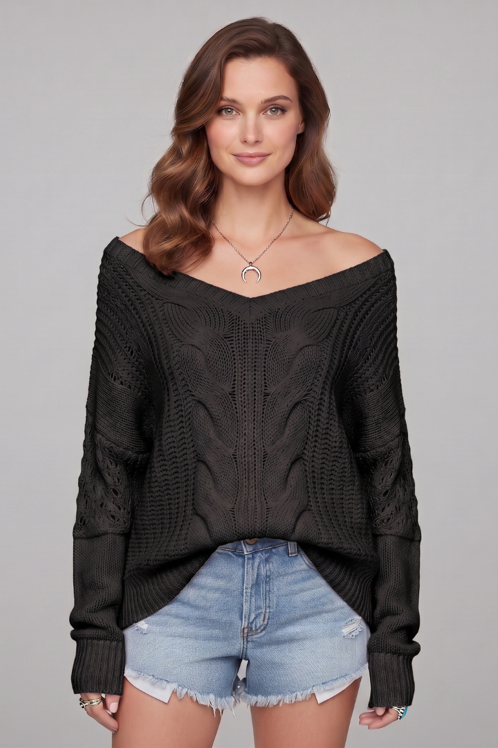 Olivia - Oversized Ribbed Cuff Jumper