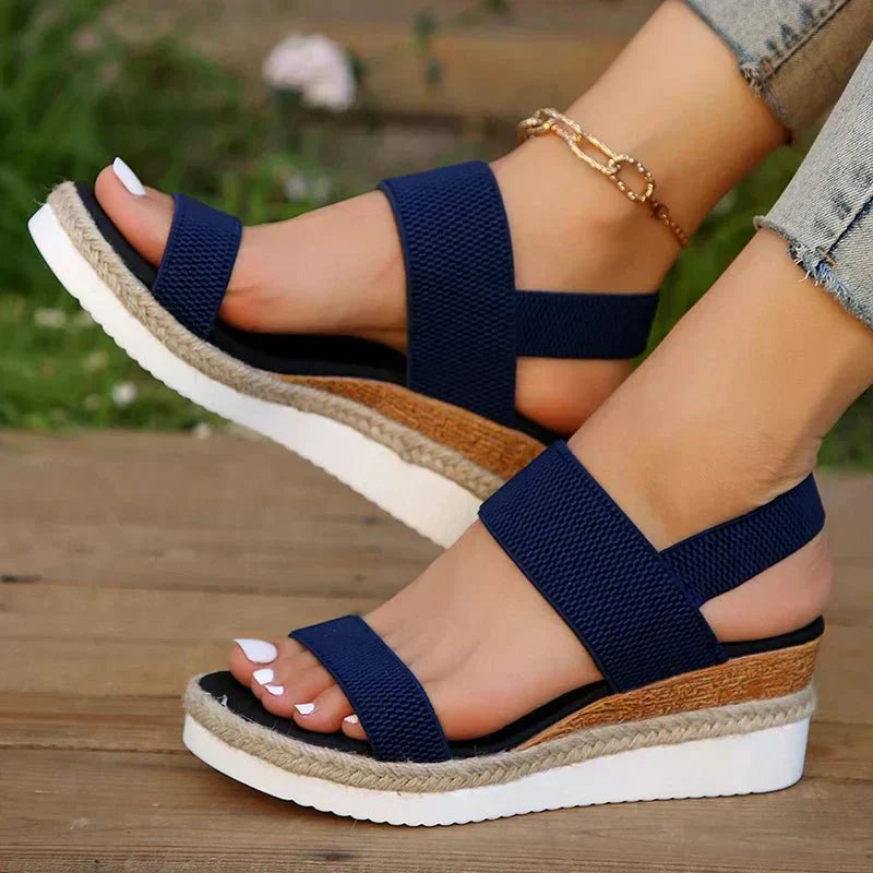 Platform Elastic Strap Sandals