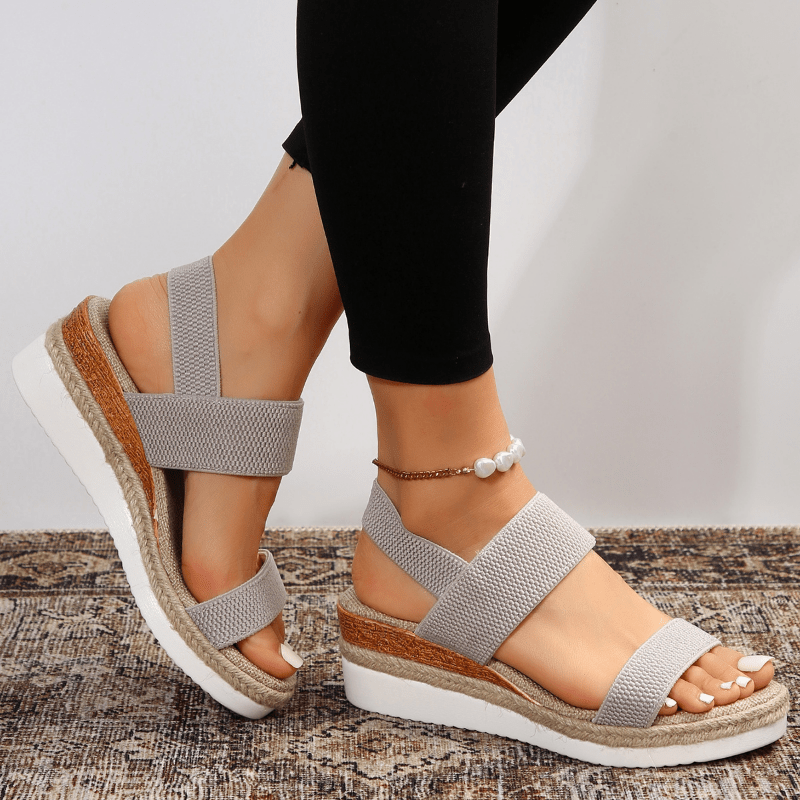 Platform Elastic Strap Sandals