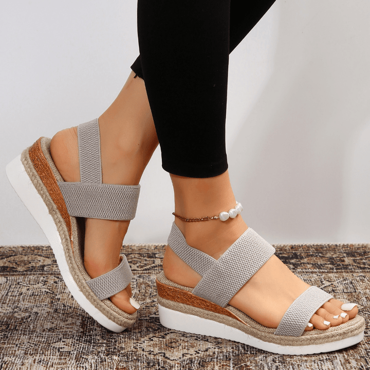 Platform Elastic Strap Sandals