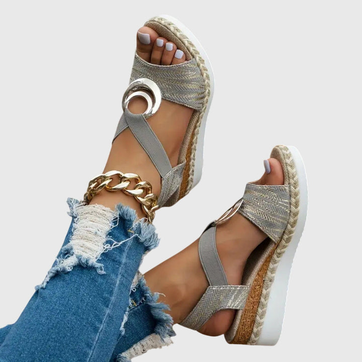Platform Elastic Strap Sandals