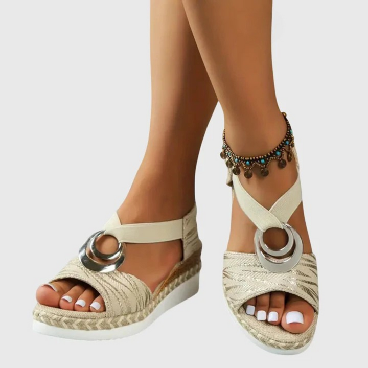 Platform Elastic Strap Sandals