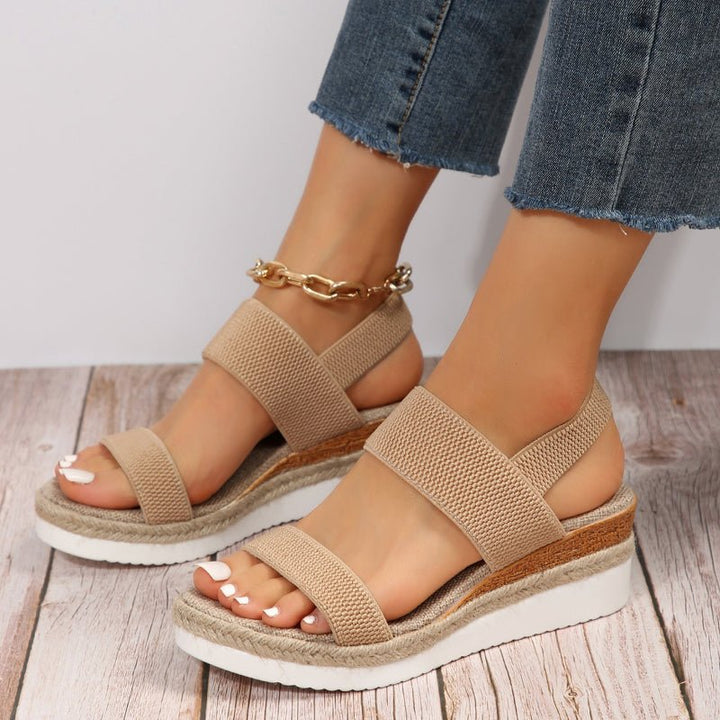Platform Elastic Strap Sandals