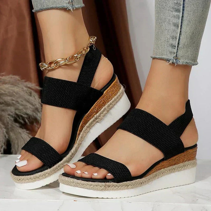 Platform Elastic Strap Sandals