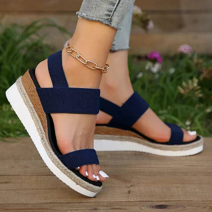 Platform Elastic Strap Sandals
