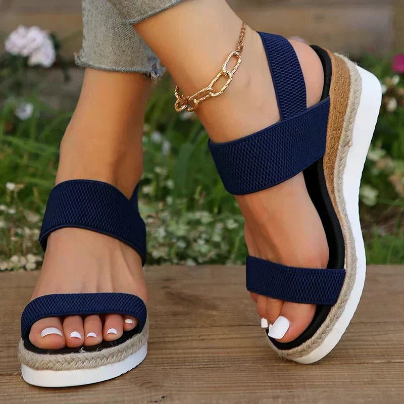 Platform Elastic Strap Sandals