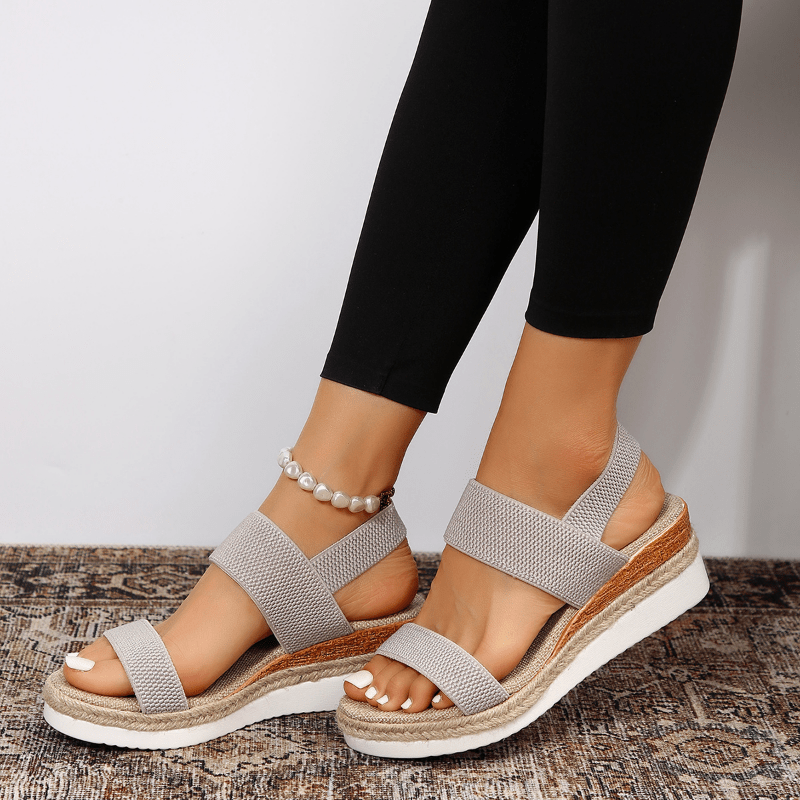 Platform Elastic Strap Sandals
