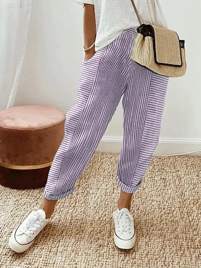 Nora | Striped Relax Pants