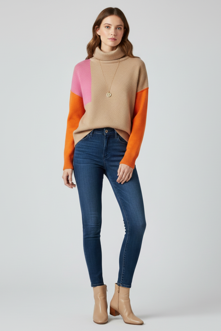 Ruby - High Collar Knit Jumper