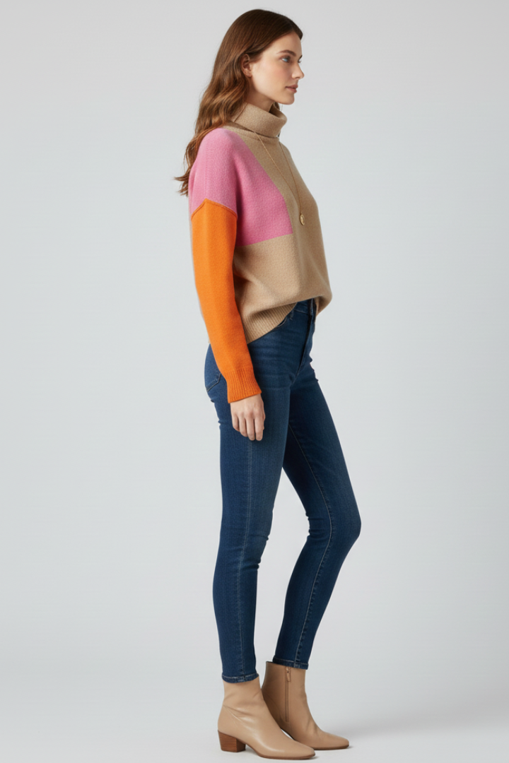Ruby - High Collar Knit Jumper