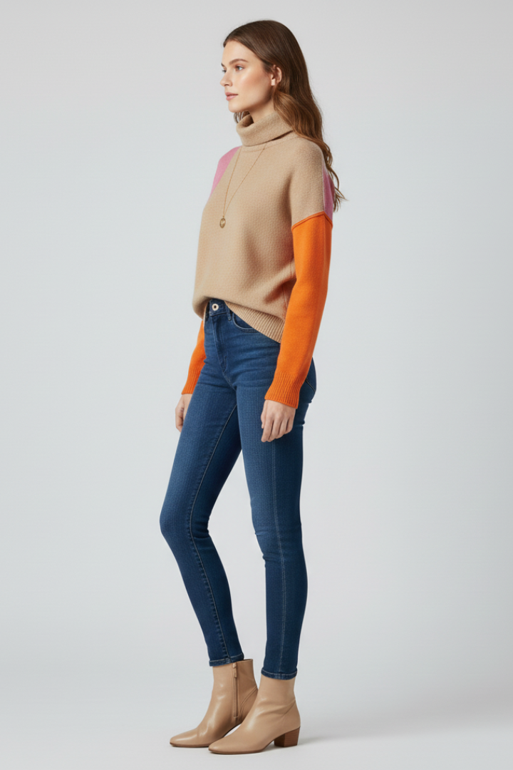 Ruby - High Collar Knit Jumper