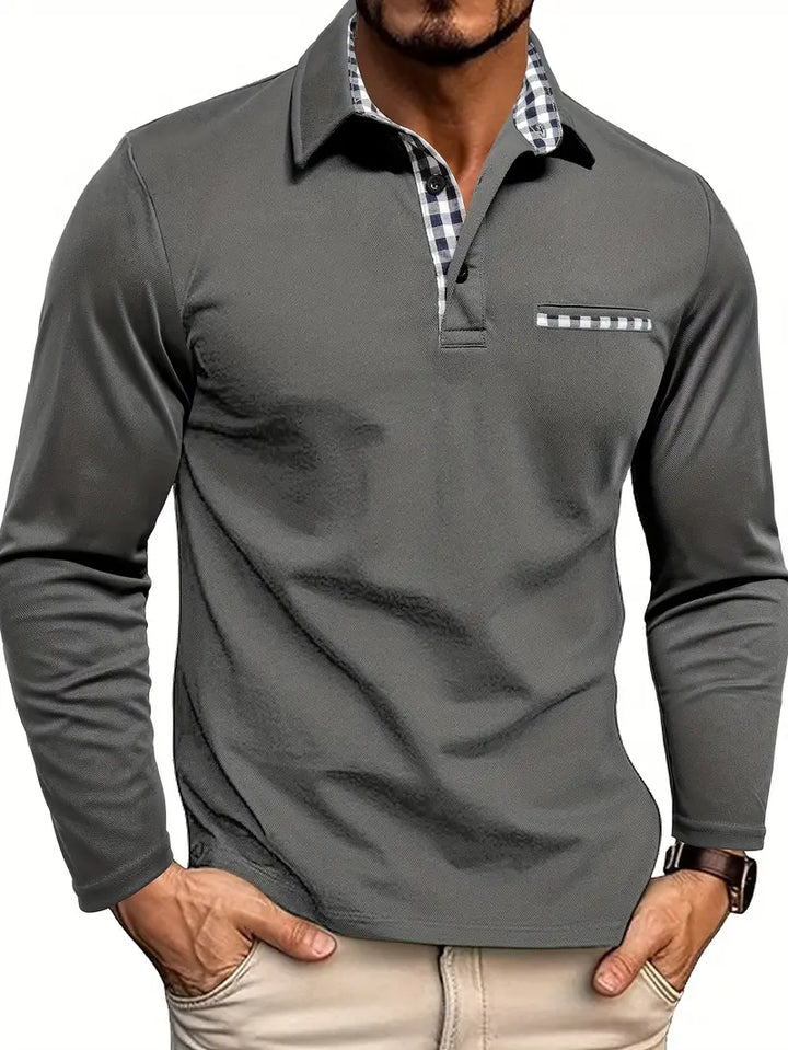 Slim Fit Long Sleeve Polo Shirt