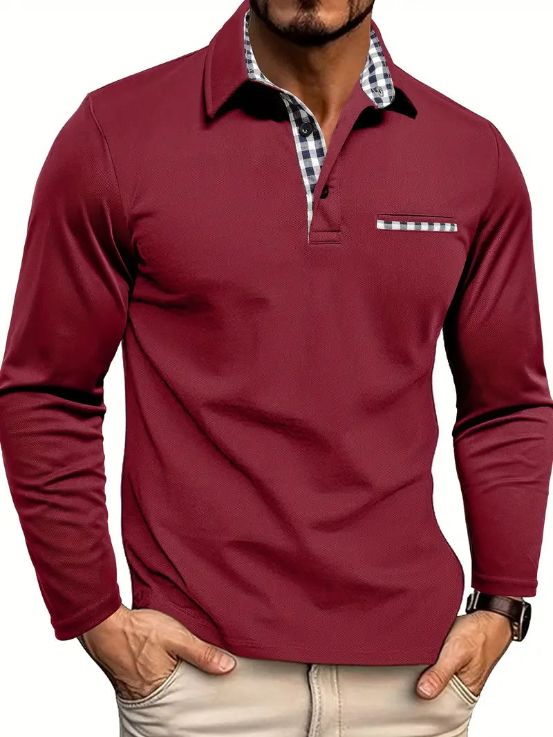Slim Fit Long Sleeve Polo Shirt