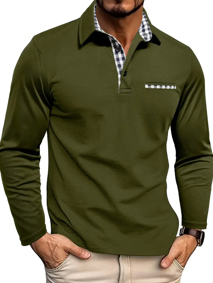 Slim Fit Long Sleeve Polo Shirt