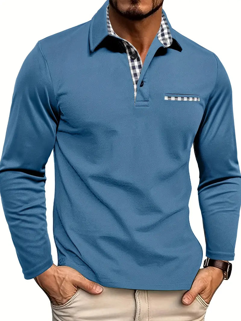Slim Fit Long Sleeve Polo Shirt