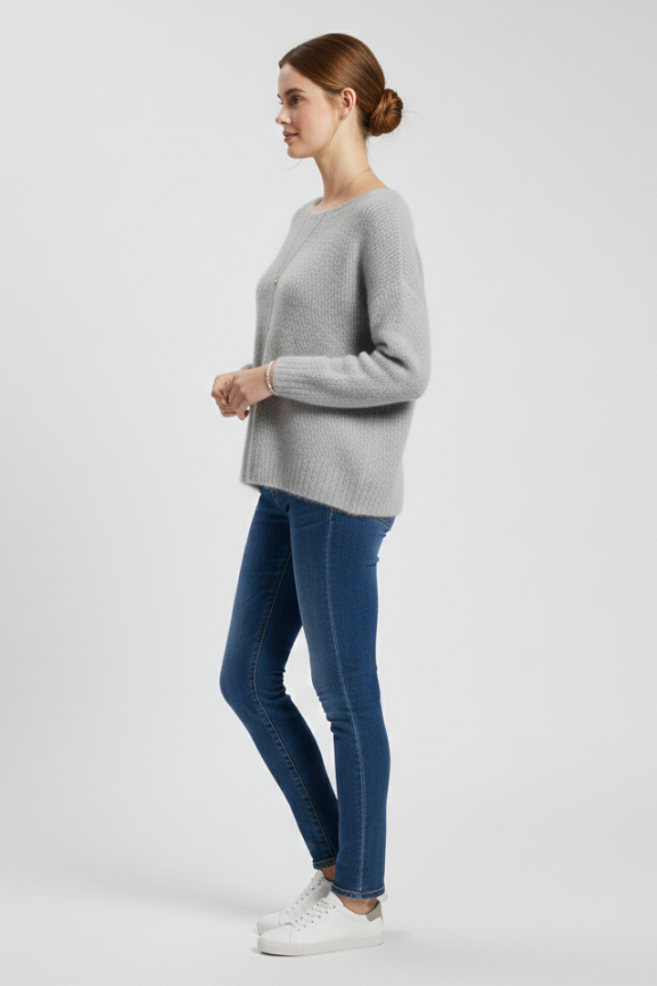 Sophie - Wide Neck Brushed Knit Jumper