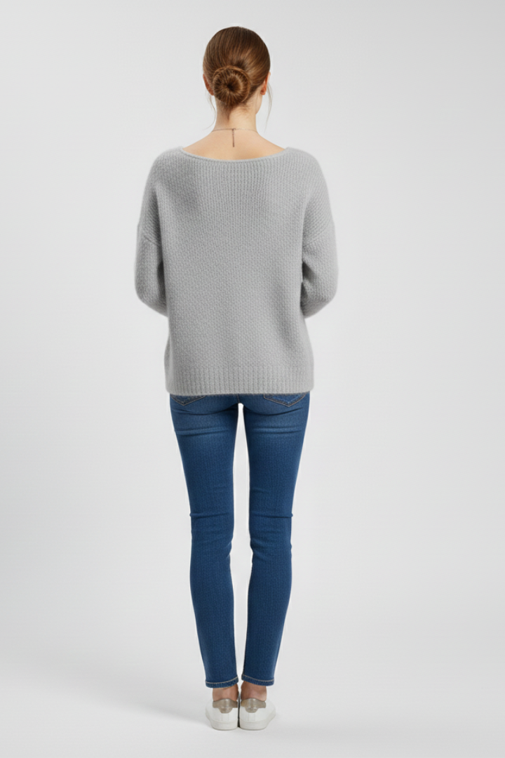 Sophie - Wide Neck Brushed Knit Jumper