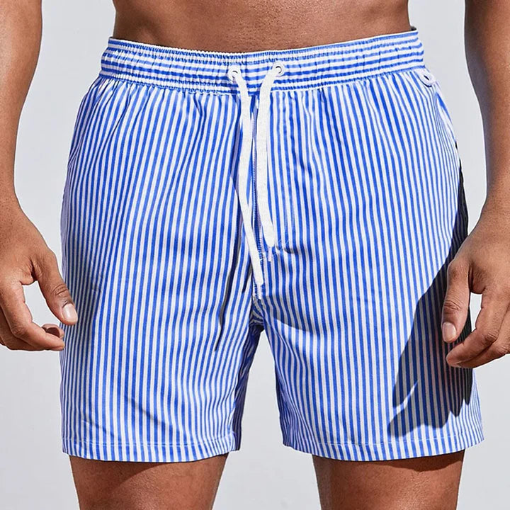 Striped Quick-Dry Swim Shorts