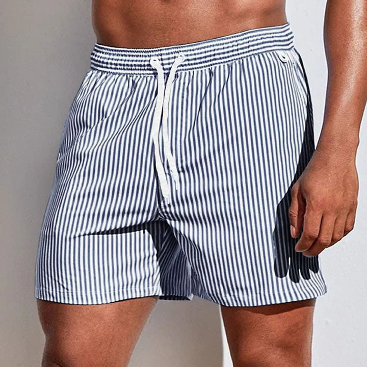 Striped Quick-Dry Swim Shorts