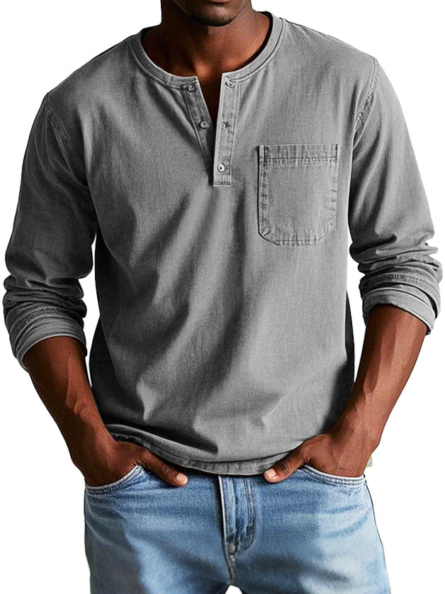 Vintage Henley Long Sleeve Shirt