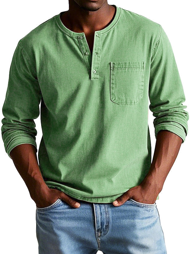Vintage Henley Long Sleeve Shirt