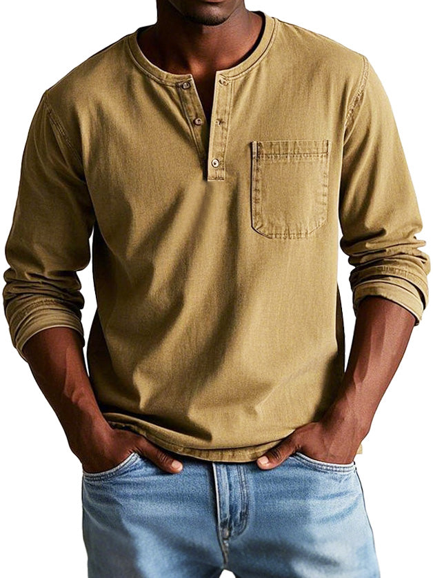 Vintage Henley Long Sleeve Shirt