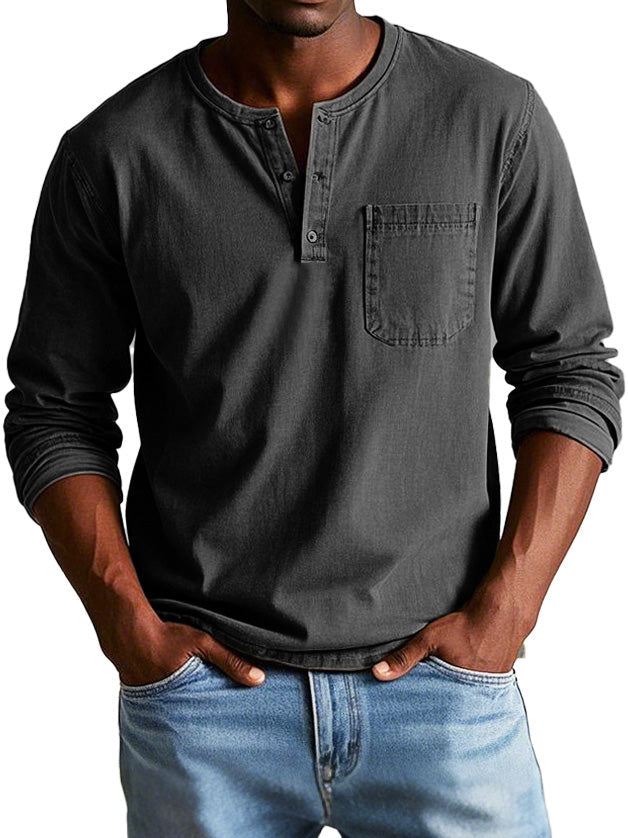 Vintage Henley Long Sleeve Shirt