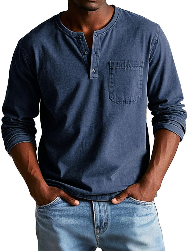 Vintage Henley Long Sleeve Shirt
