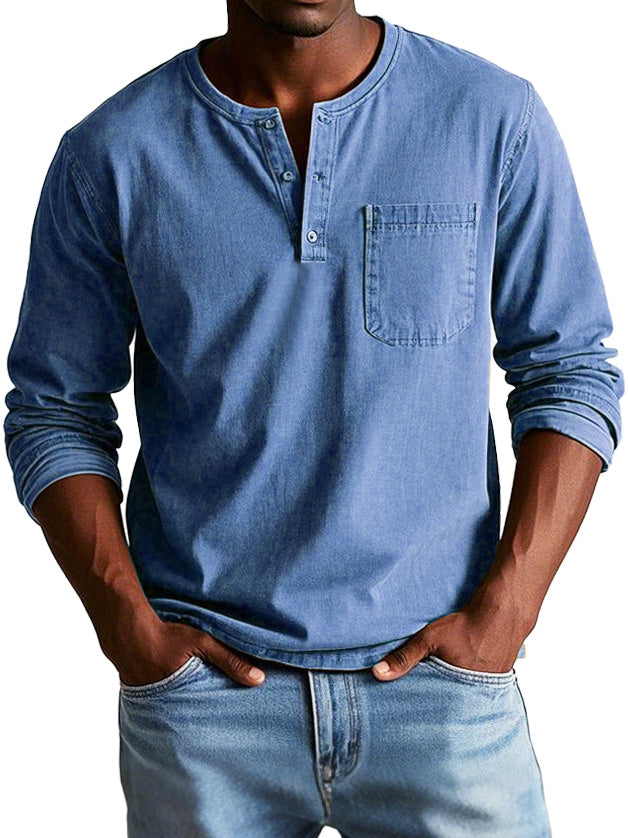 Vintage Henley Long Sleeve Shirt