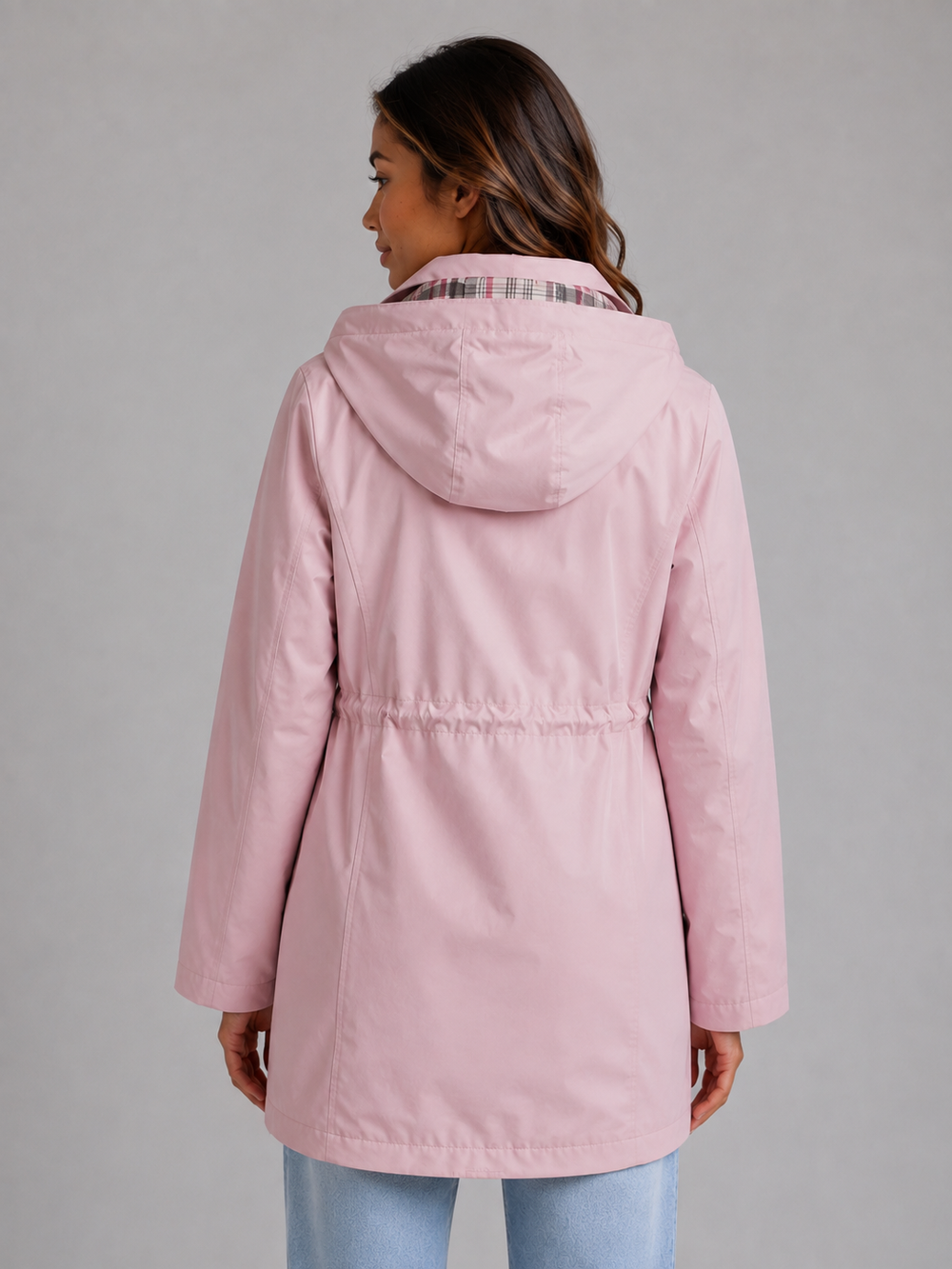 Women's hooded waterproof parka, styled shot