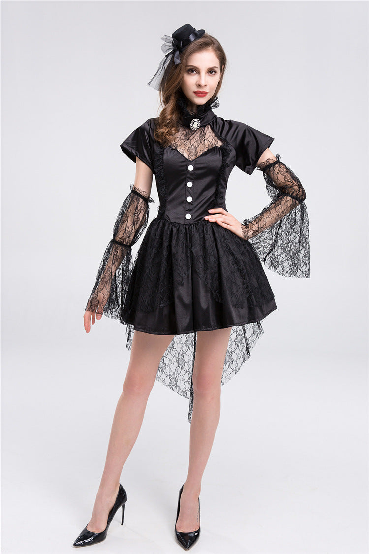 Women's mesh lace witch Halloween costume, styled shot