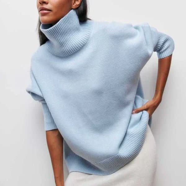 Women's oversized turtleneck, front view