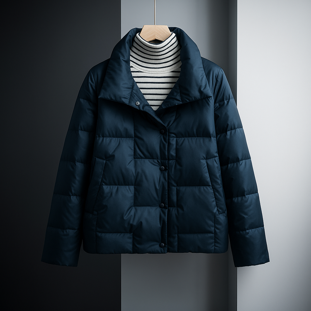 Women's quilted puffer jacket, styled shot