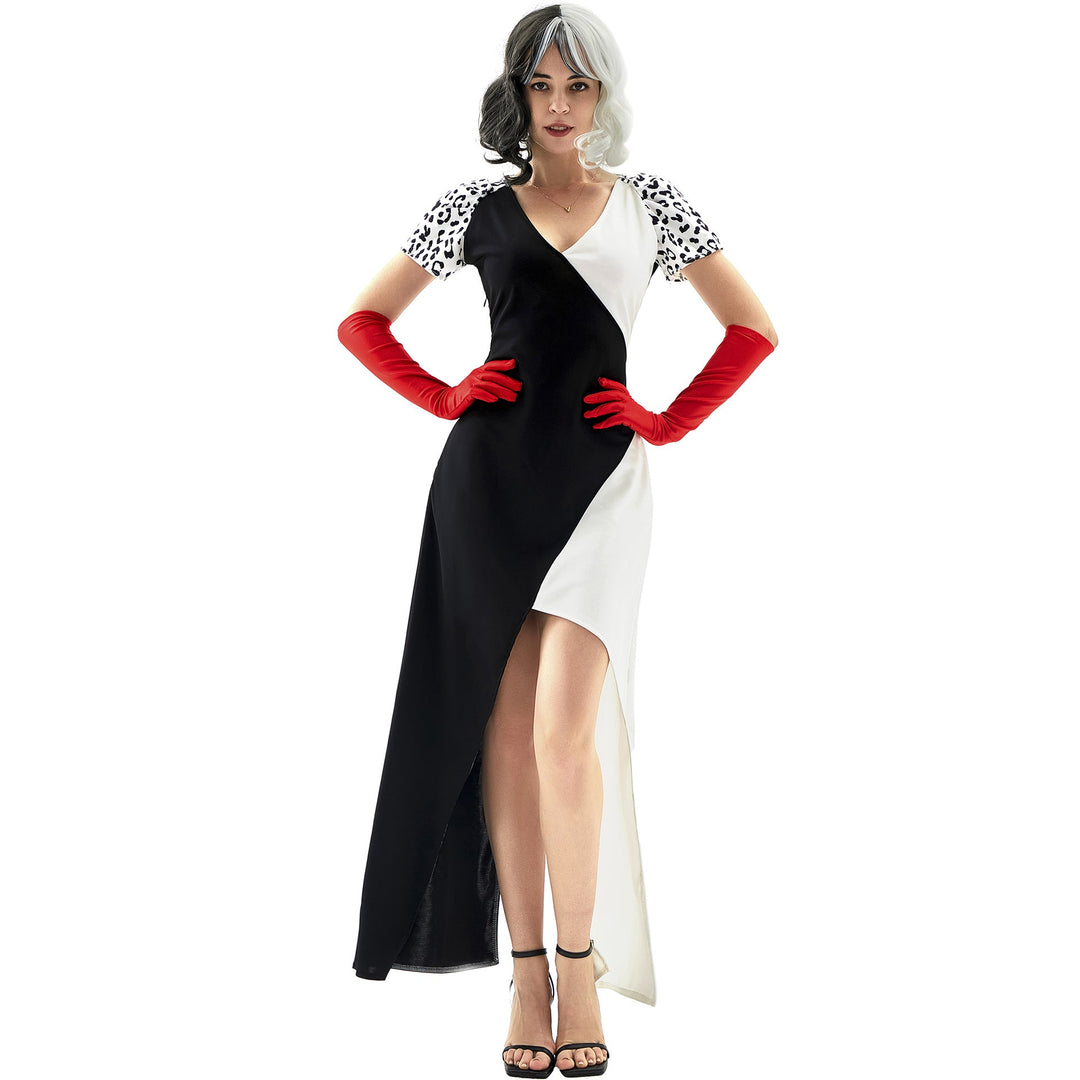 Women's spotted print Halloween costume, front view